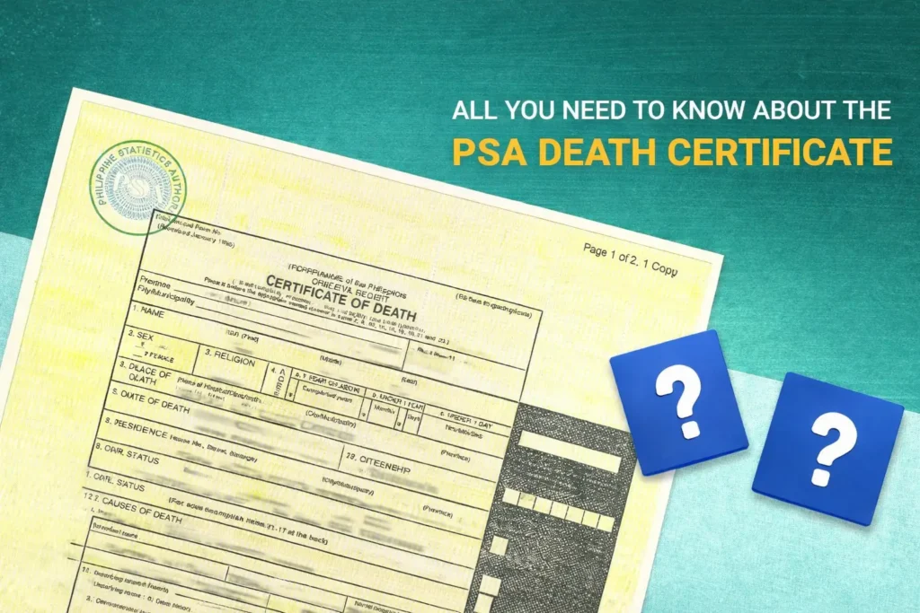 PSA Death certificate