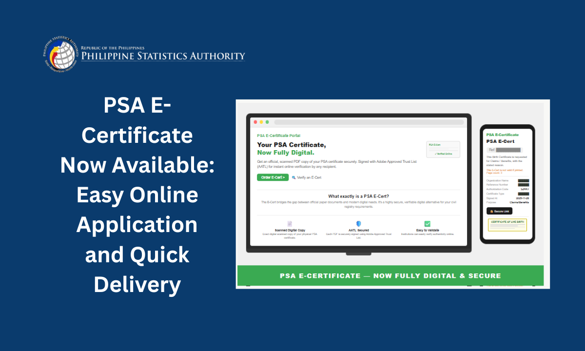 PSA E-Certificate Now Available