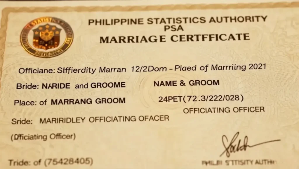 PSA Marriage Certificate