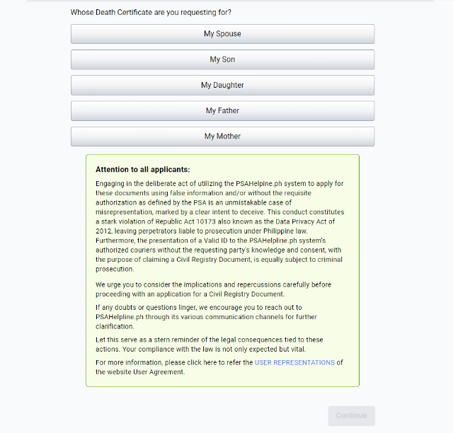 choose death certificate