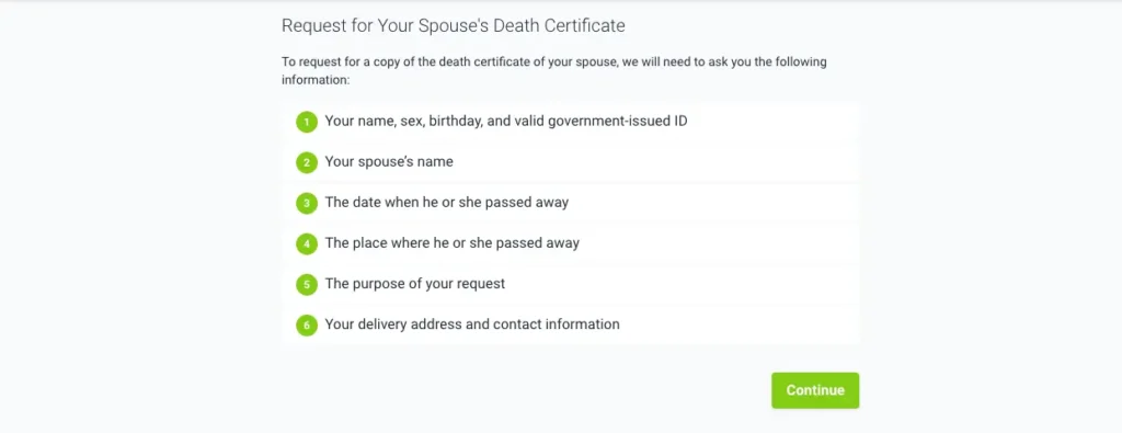 requesting for deth certificate