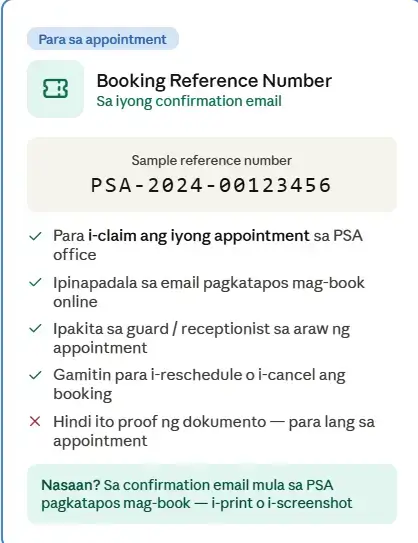 Booking Reference Number