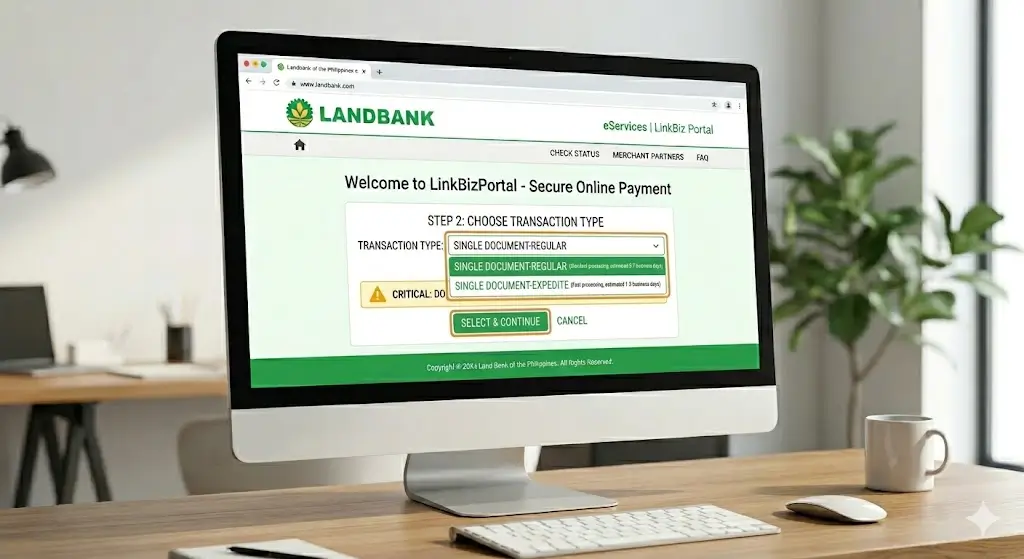 Choose your transaction type