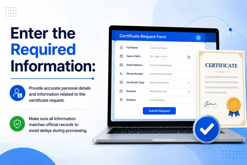 Enter the Required Information