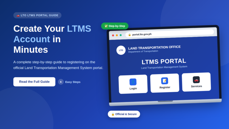 How To Create an Account in the LTMS Portal of the LTO 2026