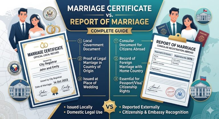 Marriage Certificate vs. Report of Marriage