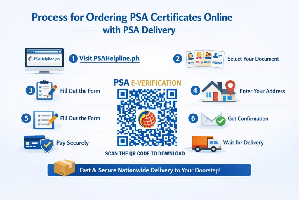Process for Ordering PSA Certificates Online with PSA Delivery